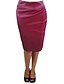 cheap Midi Skirts-Women&#039;s Skirt Pencil Bodycon Work Skirts Midi PU Leather Black Wine Brown Green Skirts Summer Without Lining Streetwear Office / Career Casual Daily S M L