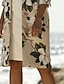 cheap Midi Dresses-Women&#039;s Dress Set Two Piece Dress Sheath Dress Midi Dress Beige 3/4 Length Sleeve Floral Layered Winter Fall Autumn Crew Neck Modern 2022 S M L XL XXL 3XL