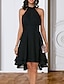 cheap Wedding Guest Dresses-A-Line Cocktail Dresses Party Dress Wedding Guest Engagement Knee Length Sleeveless Halter Neck Chiffon V Back with Sleek Tiered 2024