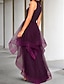 cheap Prom Dresses-A-Line Elegant Prom Dress Jewel Neck Sleeveless Asymmetrical Tulle with Pleats 2022