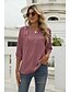 cheap Women&#039;s Blouses &amp; Shirts-Women&#039;s Blouse Shirt Green Purple Pink Plain Button 3/4 Length Sleeve Office Business Streetwear Casual V Neck Regular S