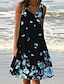 cheap Print Dresses-Women&#039;s Casual Dress Shift Dress Sundress Floral Print U Neck Midi Dress Daily Beach Sleeveless Summer Spring