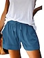 זול מכנסי נשים-בגדי ריקוד נשים שורטים תערובת כותנה כיס בג&#039;י מותן בינוני קצר כחול בהיר אביב קיץ