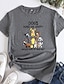 cheap Women&#039;s T-shirts-Women&#039;s T shirt Tee Dog Short Sleeve Daily Basic U Neck Regular Cotton S