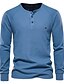 cheap Men&#039;s Pullover Sweater-Men&#039;s Henley Shirt Pullover Sweatshirt Denim Blue Green khaki Orange Brown Long Sleeve Clothing Apparel Cotton Essential Waffle / Winter / Sweater
