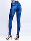 cheap Leggings-Women&#039;s Skinny Tights Leggings Jeans Faux Denim Black Blue Red High Waist Tights Casual / Sporty Athleisure Casual Weekend Print High Elasticity Ankle-Length Tummy Control Graphic S M L XL 2XL