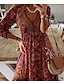 cheap Print Dresses-Women&#039;s Casual Dress Floral Tribal Print V Neck Maxi long Dress Bohemia Daily Vacation Summer Spring