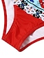 baratos Conjuntos de Bikini-Mulheres Roupa de Banho Biquíni 2 partes roupa de banho Nadador Sexy Floral Decote V Férias Roupa de Praia Fatos de banho