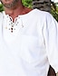 abordables Camisa de lino y algodón-Hombre Camisa de lino de algodón Camisa de algodón blanca Camisa de verano Camisa de playa Negro Blanco Azul Marino Manga Corta Plano Escote en Pico Verano Primavera Exterior Calle Ropa