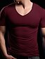 abordables T-shirts décontractés pour hommes-Homme T shirt Tee Plein Col V Plein Air Vacances Manche Courte Vêtement Tenue Mode Design Casual Confortable