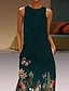 Χαμηλού Κόστους Αμάνικα Φορέματα-Γυναικεία Καθημερινό φόρεμα Φόρεμα ριχτό Floral φόρεμα Μακρύ Φόρεμα Μάξι Φόρεμα Βαθυγάλαζο Αμάνικο Φλοράλ Στάμπα Άνοιξη Καλοκαίρι Στρογγυλή Ψηλή Λαιμόκοψη Καθημερινό 2023 Τ M L XL XXL 3XL