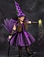 ieftine Rochii-Halloween Fete 3D Peteci Costum de vrăjitoare pentru copii Set rochii Set de îmbrăcăminte Manșon scurt Vară Primăvară Toamnă Costume Bumbac Copil 2-8 ani Costume Cosplay Fit regulat