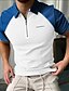 cheap Classic Polo-Men&#039;s Collar Polo Shirt T shirt Tee Golf Shirt Fashion Sportswear Casual Summer Short Sleeve Black / White Navy Blue Gray Color Block Collar Outdoor Street Zipper Print Clothing Clothes Fashion