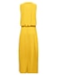 זול שמלות פשוטות-שמלת משמרת לנשים שמלה ארוכה שמלת מקסי ירוקה ללא שרוולים צבע טהור מפוצל אביב קיץ צוואר צוואר מודרני רגיל התאמה 2023 s m l xl 2xl 3xl 4xl 5xl