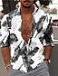 cheap Hawaiian Shirts-Men&#039;s Shirt Summer Hawaiian Shirt Graphic Hawaiian Aloha Palm Leaf Design Collar Black / White Blue Green Print Plus Size Street Casual Long Sleeve 3D Print Button-Down Clothing Apparel Fashion
