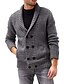 cheap Men&#039;s Cardigan Sweater-Men&#039;s Sweater Cardigan Sweater Cable Knit Knitted V Neck Going out Weekend Clothing Apparel Winter Fall White Black M L XL