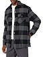 cheap Flannel Shirts-Men&#039;s Flannel Shirt Plaid Turndown Black / Gray White Dusty Blue Red Navy Blue Long Sleeve Print Street Daily Button-Down Tops Fashion Casual Comfortable