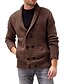 cheap Men&#039;s Cardigan Sweater-Men&#039;s Sweater Cardigan Sweater Cable Knit Knitted V Neck Going out Weekend Clothing Apparel Winter Fall White Black M L XL