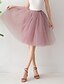 preiswerte Schlichte Röcke-Damen Rock Schaukel Ballettröckchen Knielang Röcke Layer-Look Tüll Einfarbig Karnival Leistung Frühling Sommer Organza Basic Schwarz Weiß Rosa Pudriges Rosa