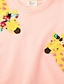 voordelige Hoodies &amp; Sweatshirts-sweatshirt voor meisjes met lange mouwen giraffe levendig roze katoenen kindertops herfst winter mode dagelijks normale pasvorm 3-6 jaar