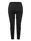 cheap Pants &amp; Leggings-Women&#039;s Plus Size Leggings Solid Color Floral Sporty Yoga Holiday Work Natural Full Length Spring Fall Black L XL XXL 3XL 4XL / Cotton