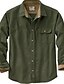 cheap Flannel Shirts-Men&#039;s Flannel Shirt Solid Color Turndown Army Green Brown Navy Blue Black Street Daily Long Sleeve Button-Down Clothing Apparel Fashion Casual Comfortable