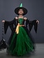 billige Kjoler-Halloween Pige 3D Farveblok Hekse kostume børn Kjolesæt Tøjsæt Uden ærmer Efterår Vinter Kostume Bomuld Børn 3-8 år Cosplay Kostumer Regulær