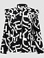 cheap Women&#039;s Blazer&amp;Suits-Women&#039;s Blazer Formal Casual Daily Baroque Ruffle Full Zip Print Outdoor Work Street Daily Cotton Coat Winter Fall Leopard Black Pink Zipper Stand Collar Regular Fit S M L XL XXL