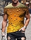 preiswerte 3D-T-Shirt für Männer-Herren Hemd T Shirt Graphic 3D Bier Rundhalsausschnitt Dunkelgrau A B C D Übergröße Ausgehen Wochenende Kurzarm Bekleidung Basic