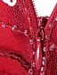 billige vintage ensfarvede kjoler-kvinders festkjole midikjole rød ærmeløs stribede pailletter broderede kvast frynser efterår vinter v-hals fest vintage moden 2022 3xl