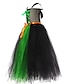 cheap Dresses-Halloween Girls&#039; 3D Color Block Witch costume kids Dress Set Clothing Set Sleeveless Fall Winter Costume Cotton Kids 3-8 Years Cosplay Costumes Regular Fit