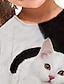 tanie dziewczęce koszulki 3d-Dzieci Dla dziewczynek Podkoszulek Długi rękaw Druk 3D Kot Zwierzę Szary Dzieci Najfatalniejszy Jesień Zima Aktywny Moda Codzienny Codzienny Na zewnątrz Regularny 3-12 lat