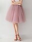 cheap Plain Skirts-Women&#039;s Skirt Swing Tutu Knee-length Skirts Layered Tulle Solid Colored Carnival Performance Spring &amp; Summer Organza Basic Black White Pink Dusty Rose