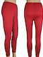 baratos Leggings de mulher-Leggings de moda feminina leggings calças de comprimento total casual fim de semana elástico liso controle de barriga elevador de bunda skinny rosa vermelha 2xl