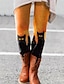 abordables Leggings-Femme Collants Normal Polyester Chat Noir Blanche Mode Taille haute Cheville Yoga Halloween Eté Printemps &amp; Automne