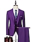 cheap Suits-White Black Purple Men&#039;s Wedding Party / Evening Valentine&#039;s Day Suits 3 Piece Solid Colored Standard Fit Single Breasted One-button 2022