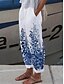 cheap Pants-Women&#039;s Wide Leg Pants Trousers Faux Linen Gray Green White / Black White &amp; Blue Mid Waist Fashion Designer Casual Weekend Side Pockets Print Micro-elastic Ankle-Length Comfort Polka Dot S M L XL 2XL