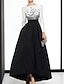 Χαμηλού Κόστους Κοκτέιλ Φορέματα-Γραμμή Α Κοκτέιλ Φορέματα Κομψό Φόρεμα Επισκέπτης γάμου Ημιεπίσημο Ασύμμετρο Μακρυμάνικο Με Κόσμημα Σατέν με Σχέδιο / Στάμπα Κόψιμο 2024
