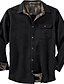 cheap Flannel Shirts-Men&#039;s Flannel Shirt Solid Color Turndown Street Daily Button-Down Long Sleeve Tops Casual Fashion Comfortable Black