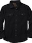 cheap Flannel Shirts-Men&#039;s Flannel Shirt Solid Color Turndown Black Long Sleeve Street Daily Button-Down Tops Fashion Casual Comfortable