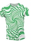 baratos Geométrico-Homens Camisa Social Camiseta Gráfico 3D Decote Redondo Preto Verde Claro Rosa Azul Roxo Tamanho Grande Casual Manga Curta Imprimir Roupa Roupa de rua Exagerado