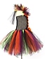 Χαμηλού Κόστους Φορέματα-Απόκριες Κοριτσίστικα 3D Κουρελού Παιδιά στολή μαγισσών Σετ Φόρεμα Σετ Ρούχων Κοντομάνικο Καλοκαίρι Άνοιξη Φθινόπωρο Στολές Βαμβάκι Νήπιο 2-8 χρόνια Στολές Ηρώων Κανονικό