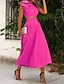 ieftine Rochii Cocktail-Two Piece Cocktail Dresses Elegant Dress Graduation Engagement Ankle Length Sleeveless Jewel Neck Fall Wedding Guest Satin with Ruffles Pure Color 2024