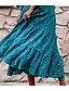 cheap Midi Dresses-Women&#039;s A Line Dress Swing Dress Midi Dress Blue Long Sleeve Pure Color Ruched Print Fall Winter Crew Neck Stylish Modern 2022 S M L XL 2XL 3XL