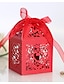 voordelige Wedding Candy Boxes-Bruiloft Creatief Geschenkdoosjes Ongeweven papier Linten 50st