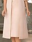 Χαμηλού Κόστους Φορέματα Σετ-Γυναικεία Σετ Φόρεμα Φόρεμα δύο τεμαχίων Φόρεμα σε ευθεία γραμμή Μίντι φόρεμα Ανθισμένο Ροζ 3/4 Μήκος Μανικιού Μονόχρωμες Πολυεπίπεδο Χειμώνας Φθινόπωρο Λαιμόκοψη V Κομψό Επισκέπτης γάμου 2023 Τ M L