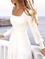 levne Svatební šaty-plážové jednoduché svatební šaty se čtvercovým výstřihem a dlouhým rukávem šifon svatební šaty s jednobarevnou letní svatební párty 2024