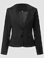 cheap Women&#039;s Blazer&amp;Suits-Women&#039;s Blazer Fall Solid Color Classic Style Chic &amp; Modern Long Sleeve Coat Fall Winter Office / Career Regular Jacket White / Slim