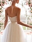 זול שמלות כלה-שמלותקבלתפנים שמלות לבנות קטנות שמלות חתונה גזרת A לב (סוויטהארט) סטרפלס באורך הקרסול טול שמלות כלה עם אבנטים / סרטים קפלים 2024