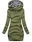 cheap Sweatshirt &amp; Hoodie Dresses-Women&#039;s Hoodie Dress Sheath Dress Short Mini Dress Black Yellow Army Green Navy Blue Long Sleeve Pure Color Pocket Fall Winter Hooded Casual Loose 2022 S M L XL XXL 3XL / Casual Dress